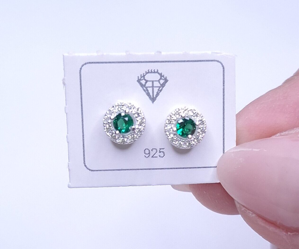 Brinco Princesa Zirconia Verde Esmeralda Prata 925