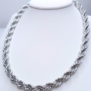 Colar Cordão Baiano 40 + 5cm Banho de Ródio