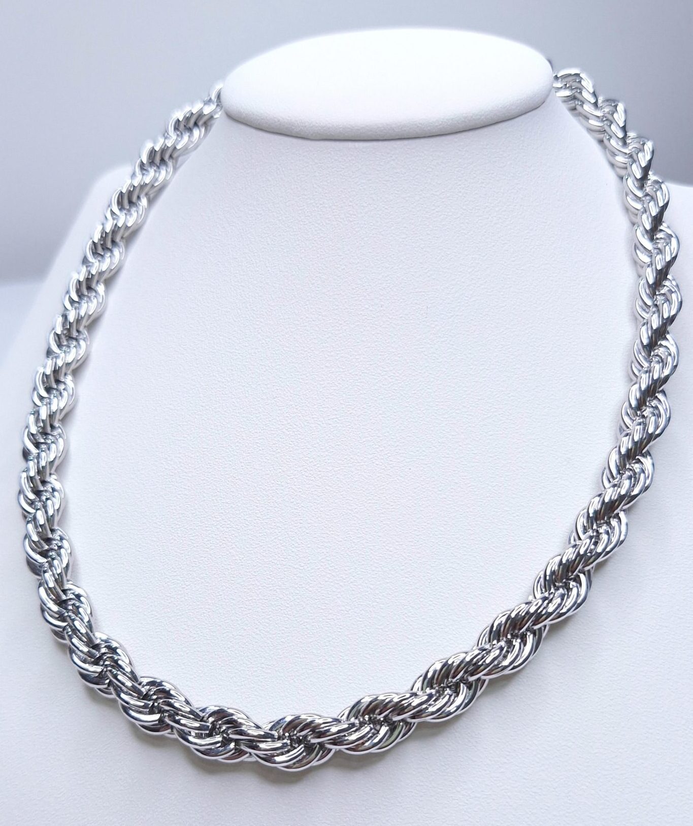 Colar Cordão Baiano 40 + 5cm Banho de Ródio