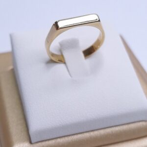 Anel Sinete Aço Inoxidavel Banho de Ouro 18k