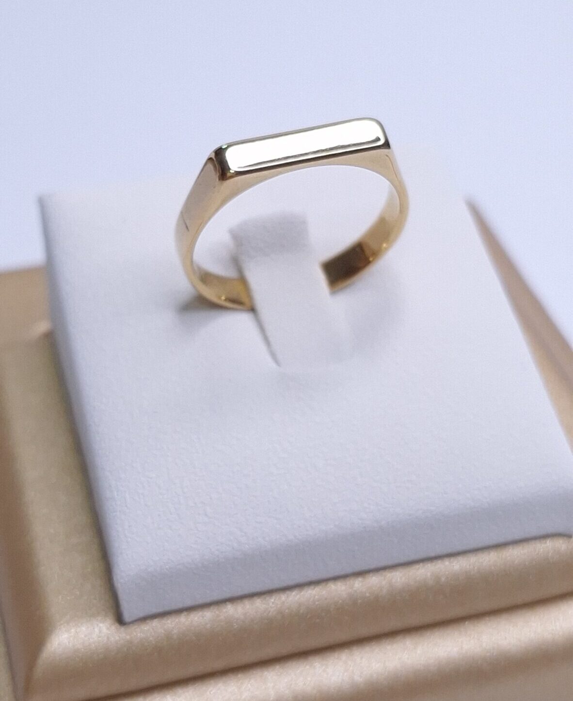 Anel Sinete Aço Inoxidavel Banho de Ouro 18k