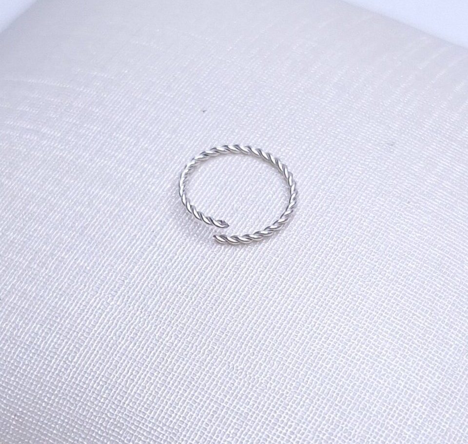Piercing argolinha torcida 6mm nariz/helix Prata 925