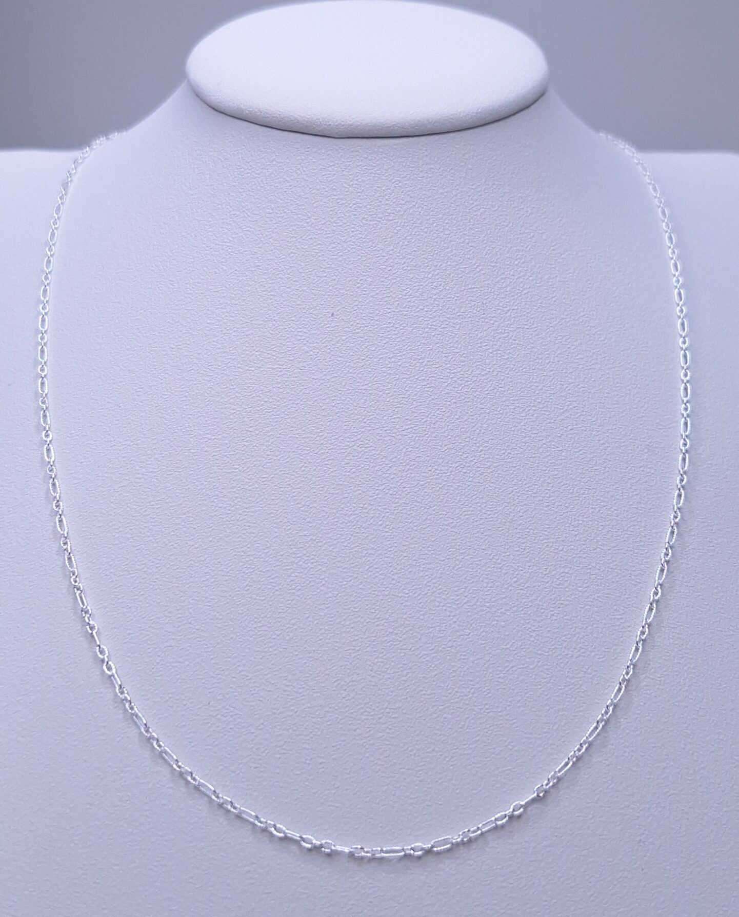 Corrente 2x1 elo trabalhado 45cm Prata 925