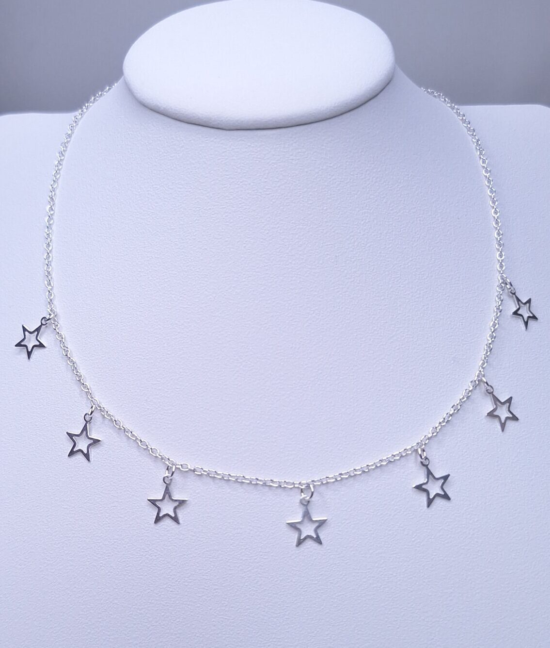 Chocker colar 7 Estrelas 40cm Prata 925
