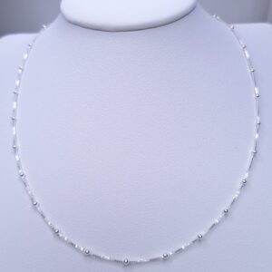 Corrente veneziana bolinhas 40cm Prata 925