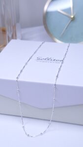 Corrente veneziana bolinhas 40cm Prata 925