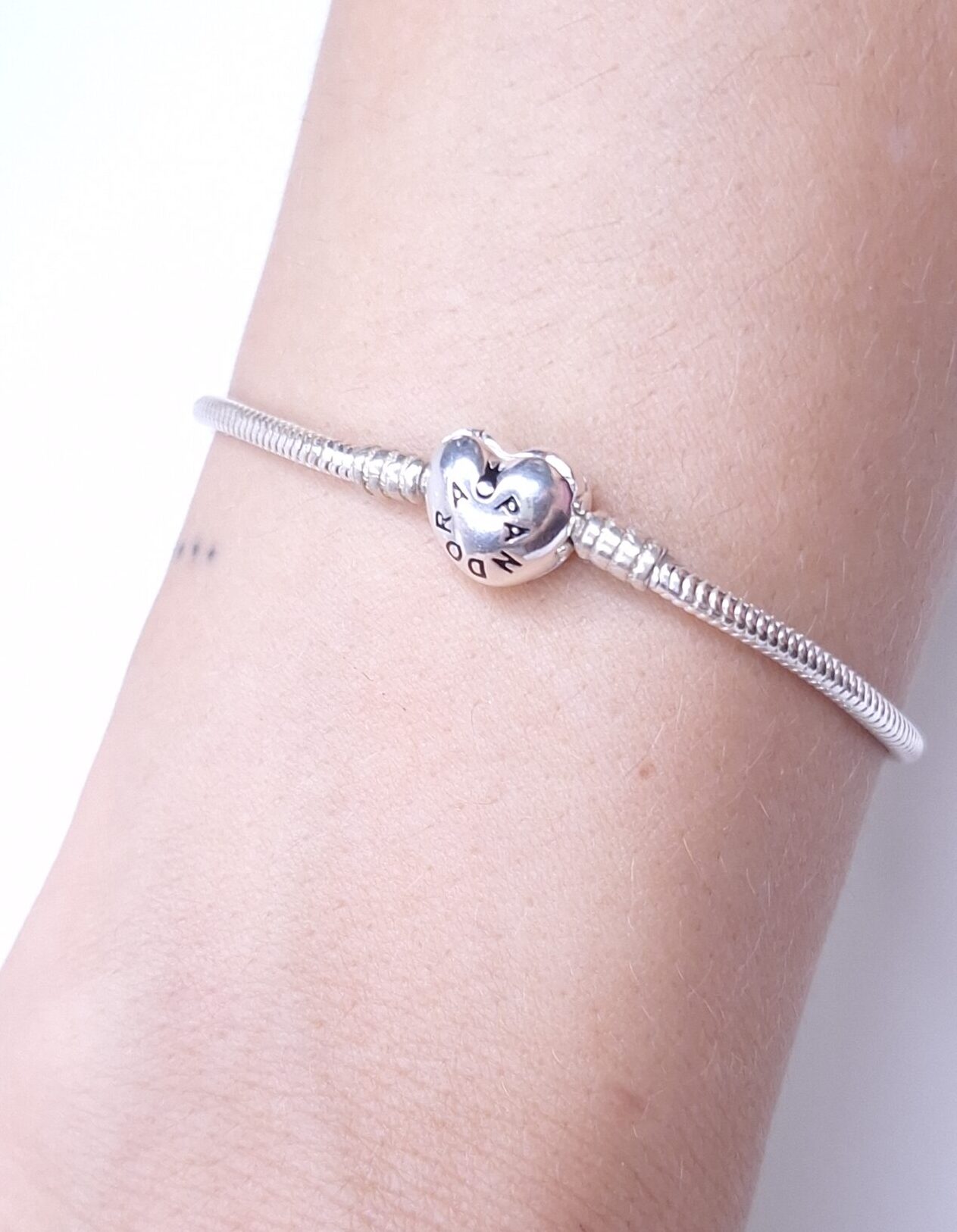 Pulseira Berloques fecho coração Prata 925