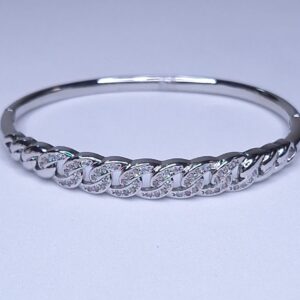 Bracelete Elos cravejado Insp. Alta joalheria B. Ródio