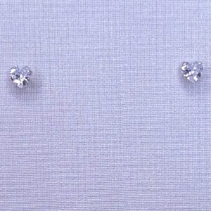 Brinco Solitário Coração Ponto de Luz 3mm Prata 925