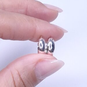 Brinco Argola Lisa de encaixe 12mm Prata 925