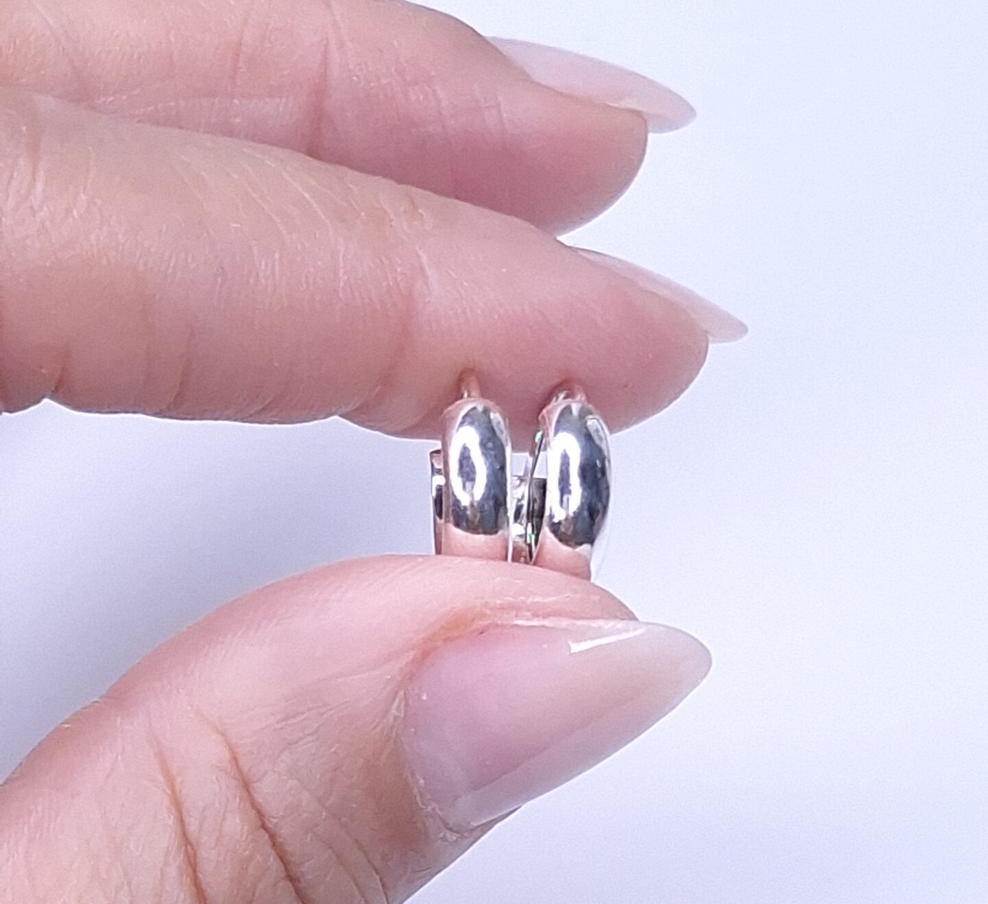 Brinco Argola Lisa de encaixe 12mm Prata 925