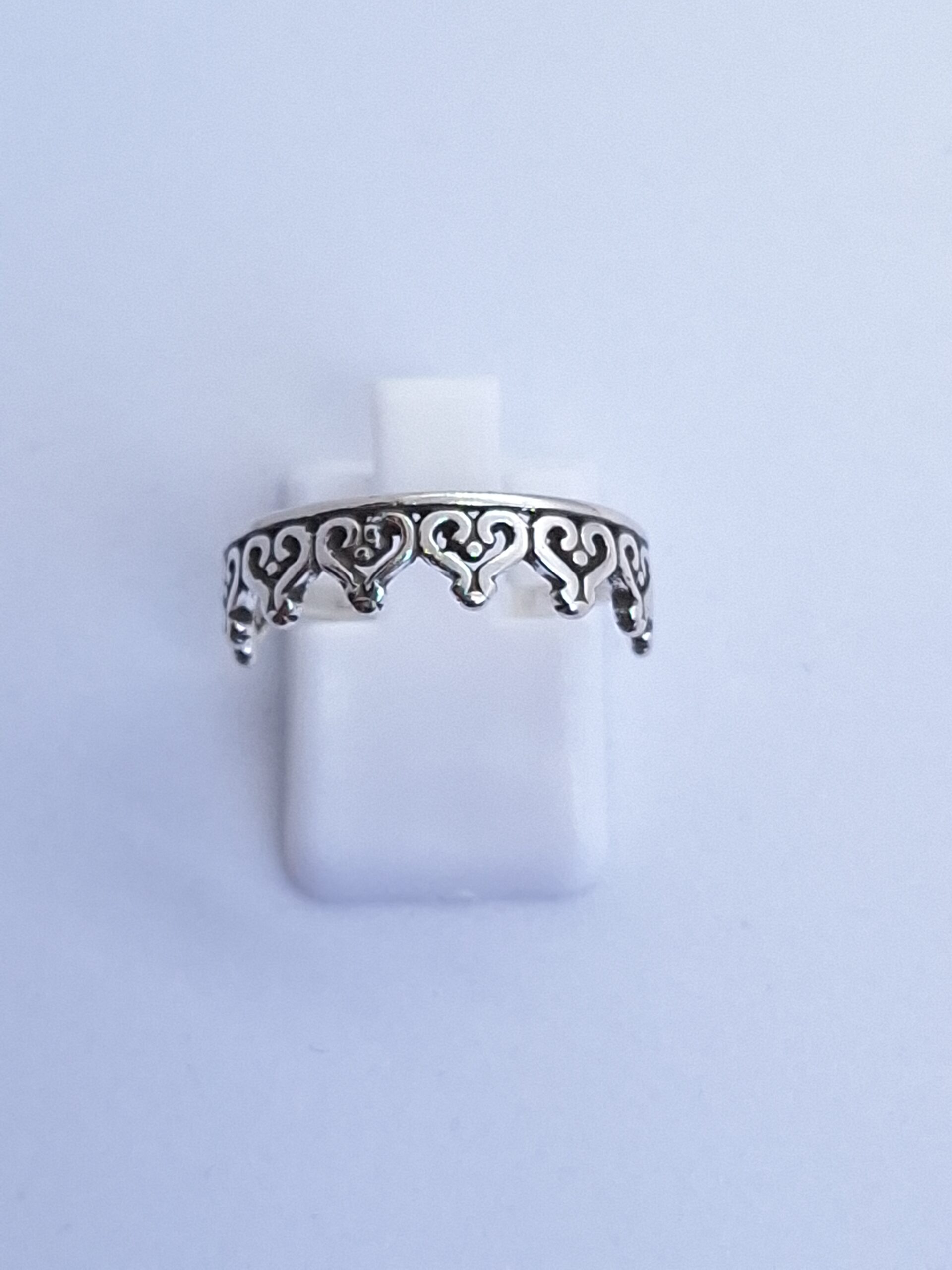 Anel corações envelhecidos insp. alta joalheria Prata 925