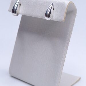 Brinco Gota P lisa 3D 1,5cm Prata 925