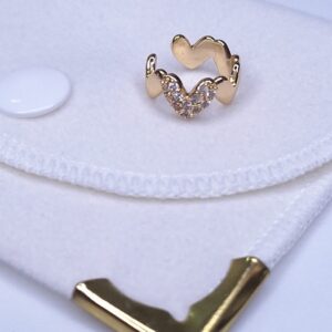 Piercing Fake Corações B. Ouro 18k