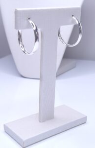 Brinco Argola Lisa Grossa 4mm Prata 925