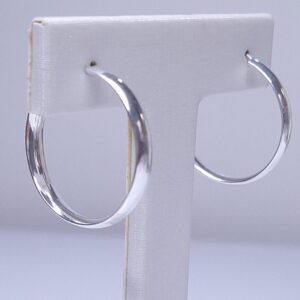 Brinco Argola Lisa Grossa 4mm Prata 925