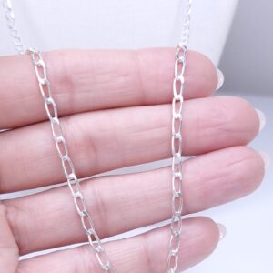 Corrente Elos Cartier alongados 60cm Prata 925