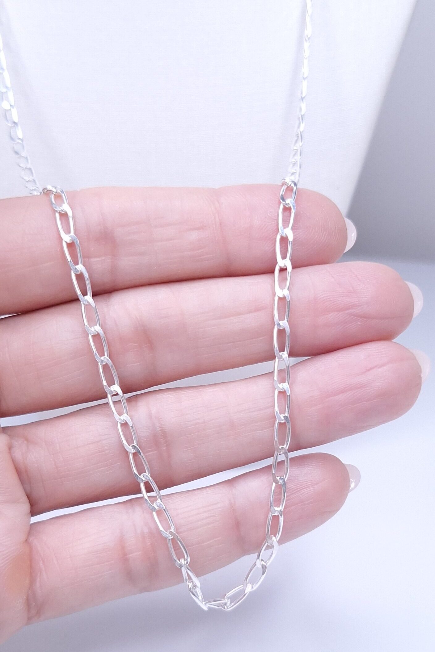 Corrente Elos Cartier alongados 60cm Prata 925