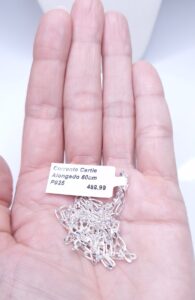 Corrente Elos Cartier alongados 60cm Prata 925