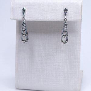 Brinco Prata Envelhecido Marcassita 2,8cm Prata 925