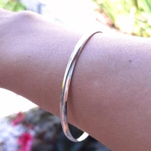 Bracelete liso 9mm Prata 925