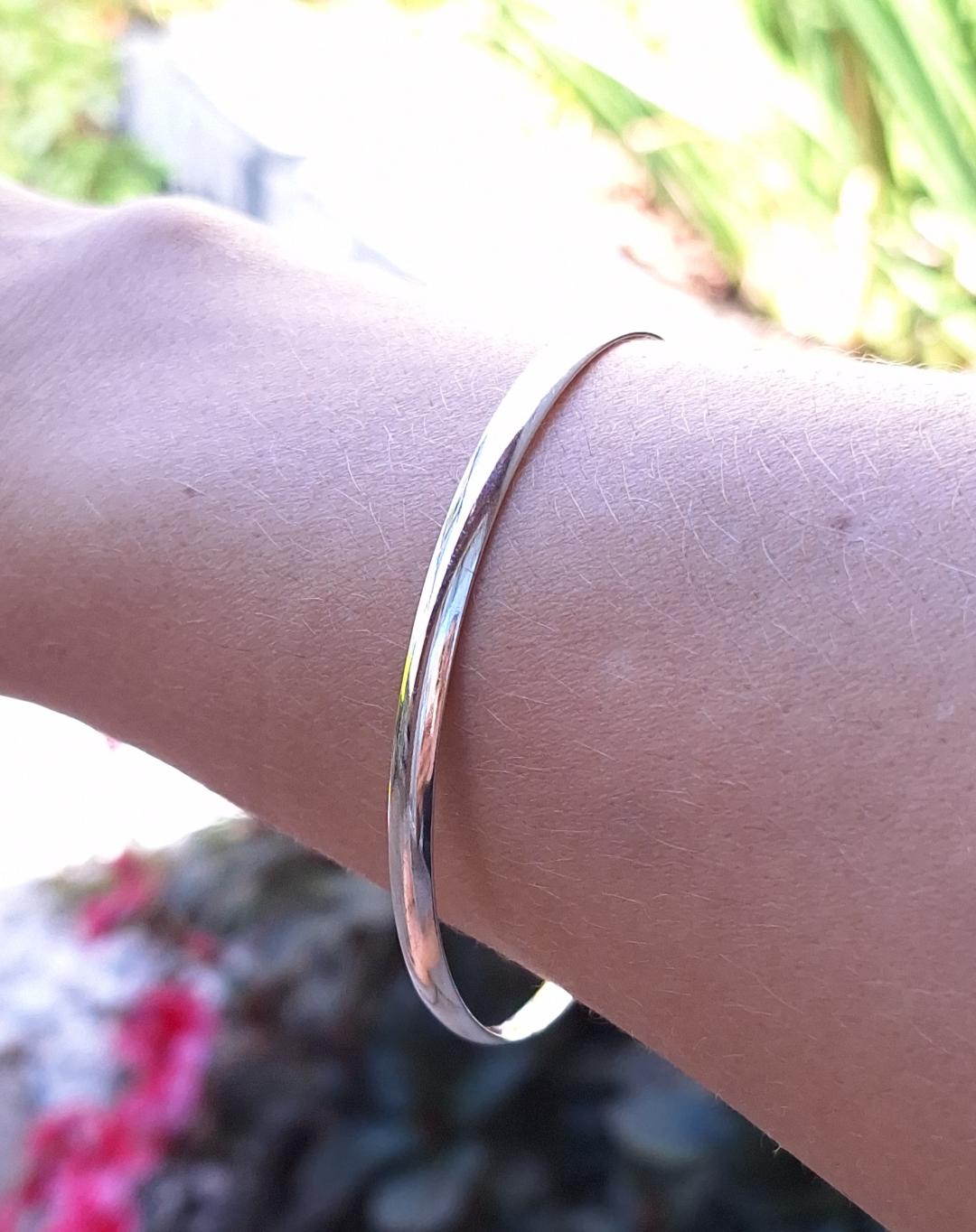 Bracelete liso 9mm Prata 925